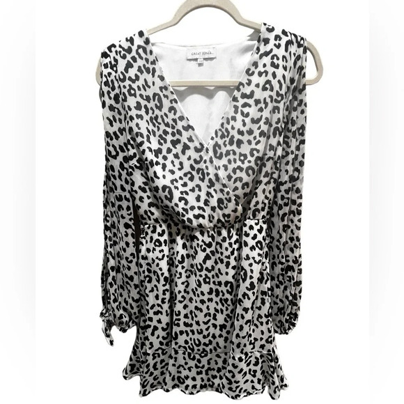 Great Jones dress sz XS leopard print surplice dress cinched waist from Revolve - Picture 4 of 7